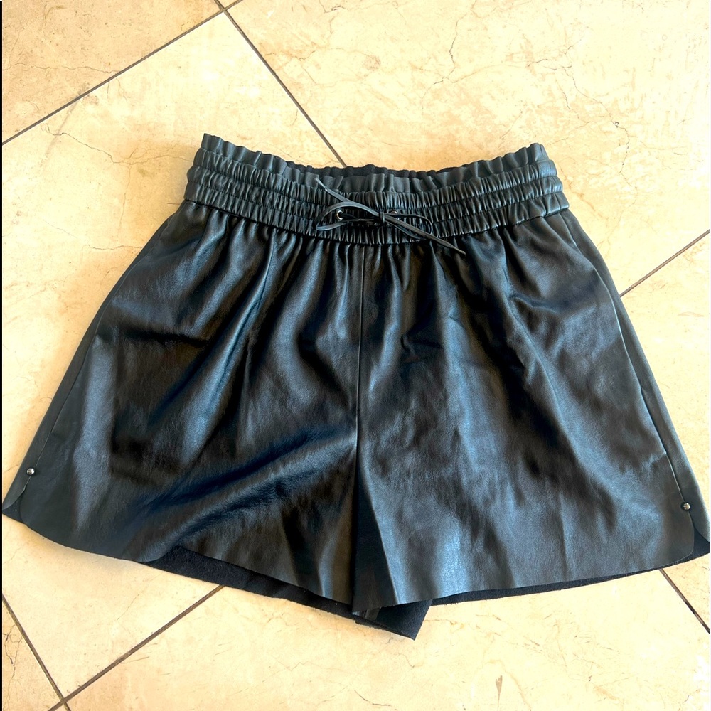 Zara Leather Paperbag Shorts